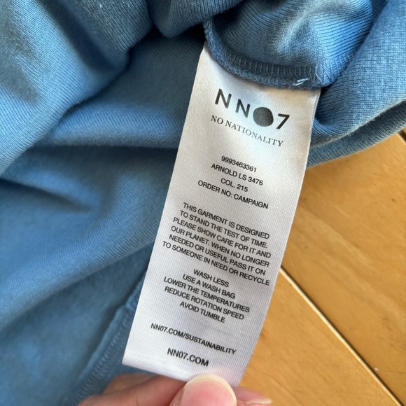 NN07 Blue Arnold LS tee size M - Picture 10 of 11